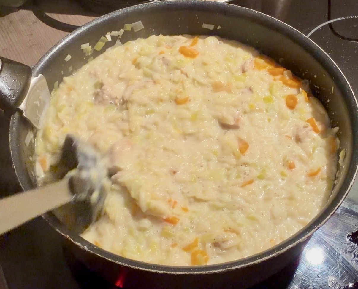 One-pot blanquette de poulet express à l’orzo