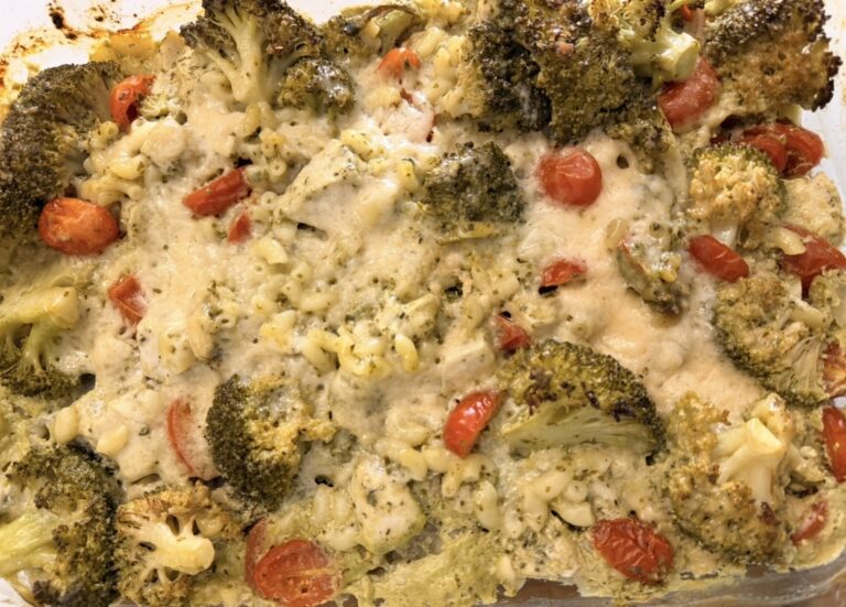 🍽️ Pâtes tout-en-un poulet, brocoli, pesto (au four)