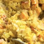 One pot orzo au potimarron, poireaux et jambon (version au four)