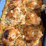 Poulet-riz au four (carottes & petits pois) – marinade mangue douce